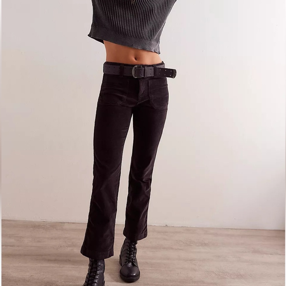 NWOT Free People High Time Velvet Kick Flare Pants